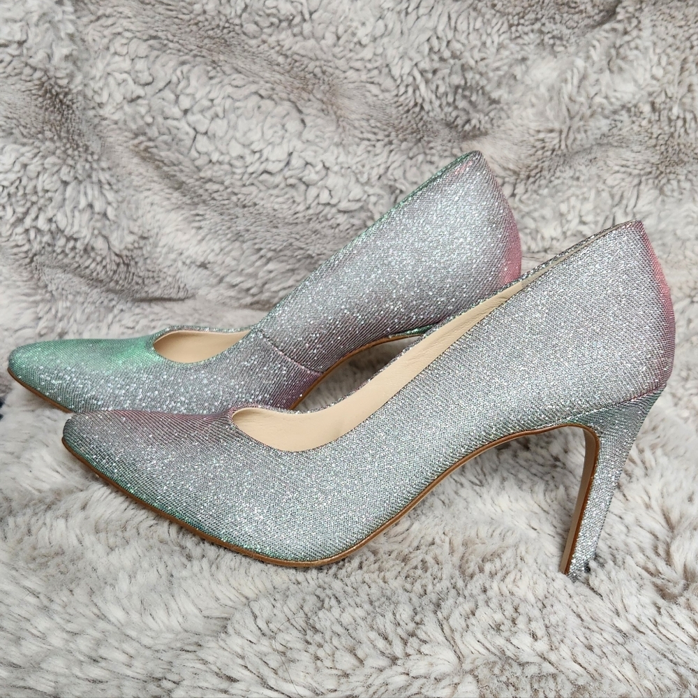 Paul Green Designer Iridescent Silver Heels - uk Size 6.5, us size 9 Worn 1 Time - Picture 6 of 13